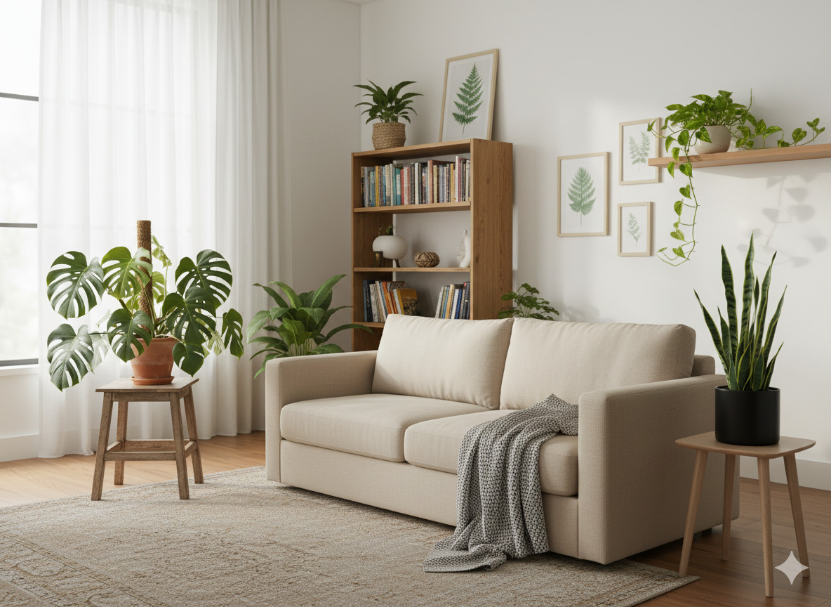 Living Room with Plants